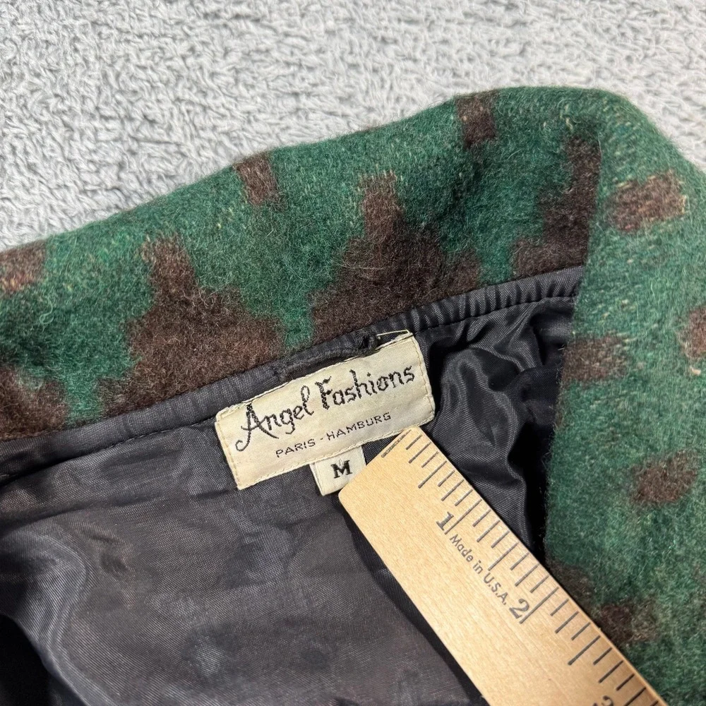 VTG 80s Toggle Coat Men Medium Aztec Southwestern Wool Blend Angel Fashions